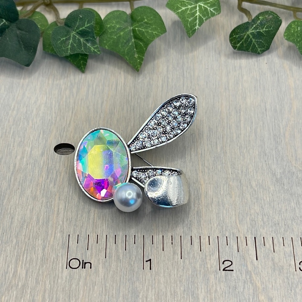 🌻 Vintage Rhinestone Rabbit Brooches - Picture 6 of 7
